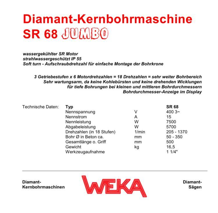 WEKA Elektro-Bohrmotor SR68 JUMBO