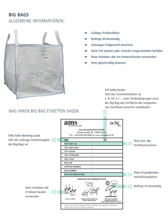 Big Bag Artic Bag 90 x 90 x 110 cm besch. Nahtabdichtung