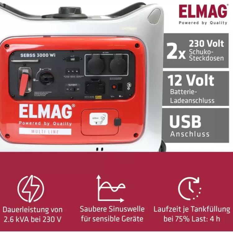 ELMAG Inverter Stromerzeuger SEBSS 3000Wi mit YAMAHA-Motor MZ175