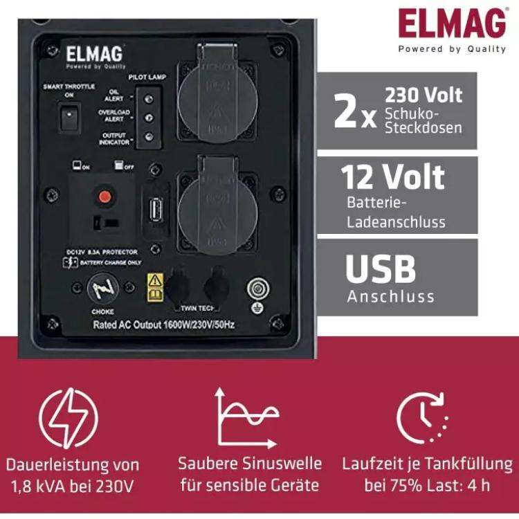 ELMAG Inverter Stromerzeuger SEBSS 2000Wi mit YAMAHA-Motor MZ80