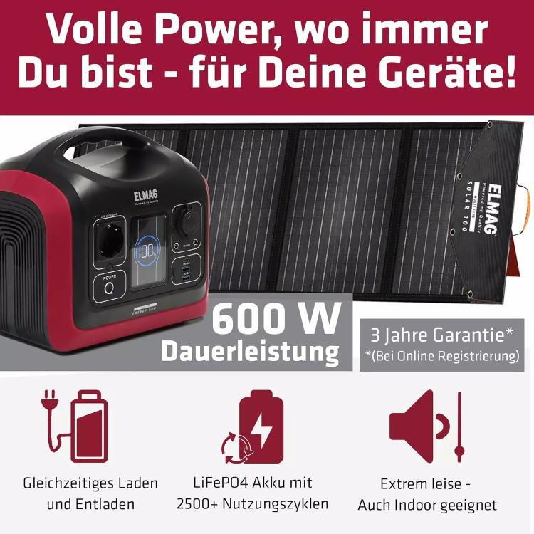 ELMAG Solargenerator-Set ENERGY 600 + SOLAR 100