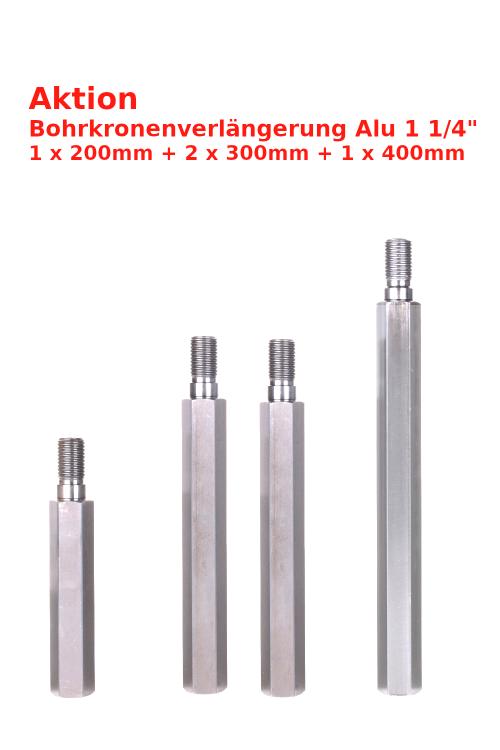 Aktion Bohrkronen-Verlängerung ALU 1 1/4" 200mm+300mm+400mm