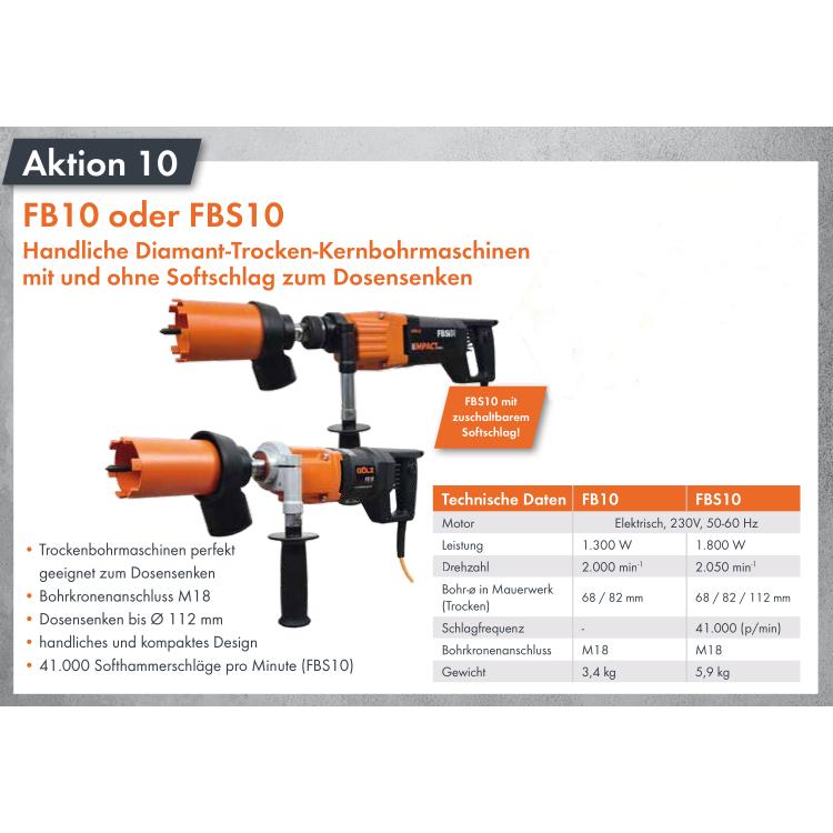 Aktion 10 - Gölz FBS10 Softschlag-Diamant-Trocken-Kernbohrmaschine