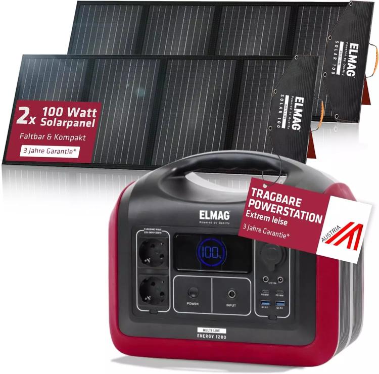 ELMAG Solargenerator-Set ENERGY 1200 + SOLAR 100 DUO