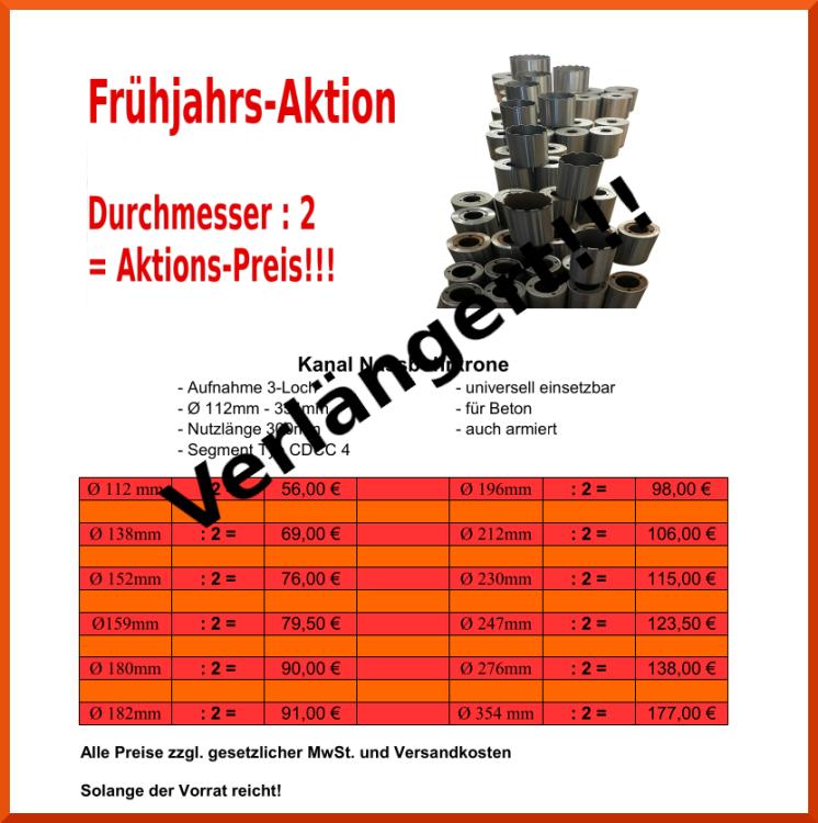 Aktion verlängert!!! Kanalbohrkrone CDCC 4