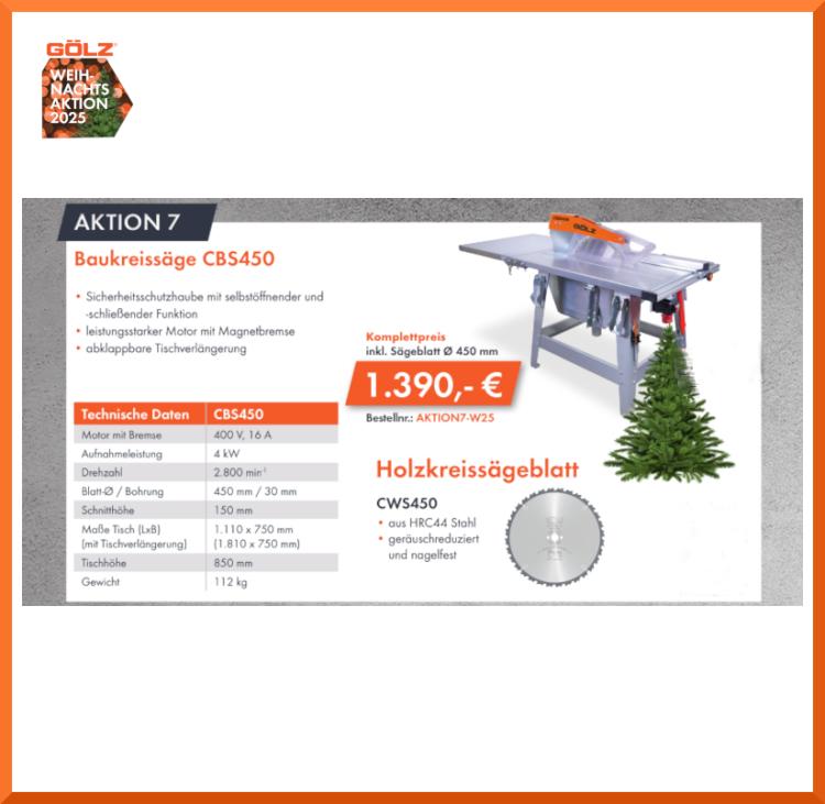 AKTION 7 - Gölz Baukreissäge CB450
